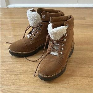 Brown Shearling-Lined Women's Boots